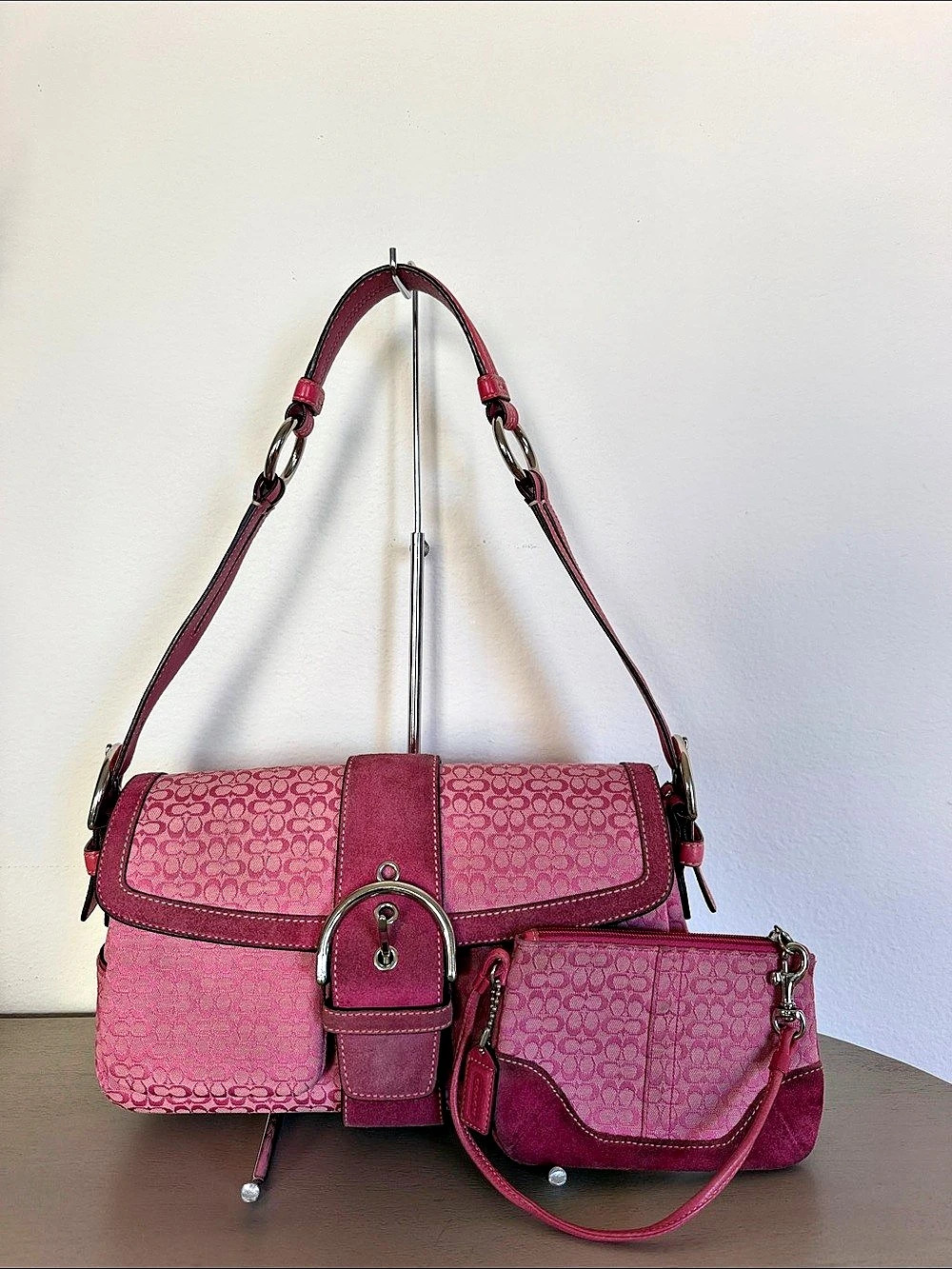 Coach Soho Signature Buckle Flap Shoulder Bag & wristlet